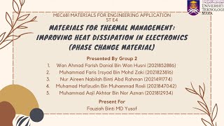 Materials for Thermal Management: Improving Heat Dissipation in Electronics (MEC 681) Group 2_E4