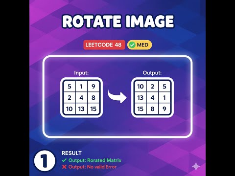 Rotate Image - Telugu - Leetcode 48