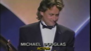 Michael Douglas winning Best Actor for Wall Street