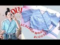 DIY SCALLOP WRAP BLOUSE from leftover fabric 手作り服🌸Cute Comfy Outfit 옷 만들기 Sewing Tutorialㅣmadebyaya