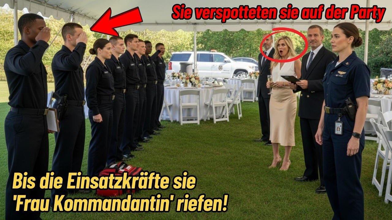 Sie verspotteten sie auf der Party – bis die Einsatzkräfte sie 'Frau Kommandantin' riefen!