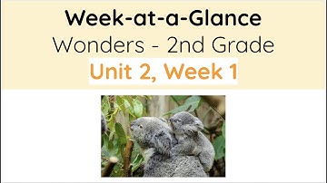 Unit 2, Week 1 - Wonders 2nd Grade - Week at a Glance
