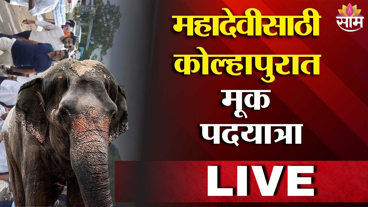 LIVE |  महादेवीसाठी कोल्हापुरात मूक पदयात्रा | Kolhapur News | Mahadevi Elephant