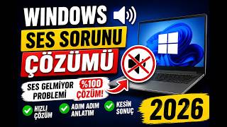 Windows Ses Sorunu Çözümü 🔊 (Ses Gelmiyor Problemi %100 Çözüm!) 2026