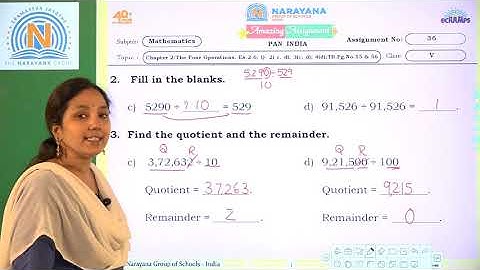 9TH OCT AP & TS CLASS V MATHS AMAZING ASSIGNMENT KEY