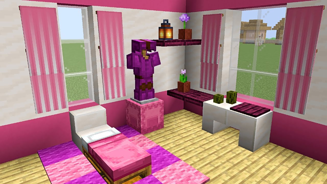 ⛏️ Minecraft Tutorial :: 🌸 Moderna y linda casa Rosa