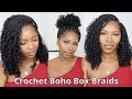 12" BOB BOHO BOX BRAIDS! | 🔥 $30 AMAZON BOHO HAIR | Illusion Crochet Method ft Niseyo