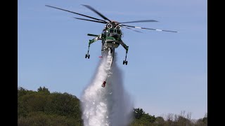 Heavy firefighting helicopter: Erickson S-64F Air Crane Orso Bruno I-CFAH CFS 101   HD 1080p