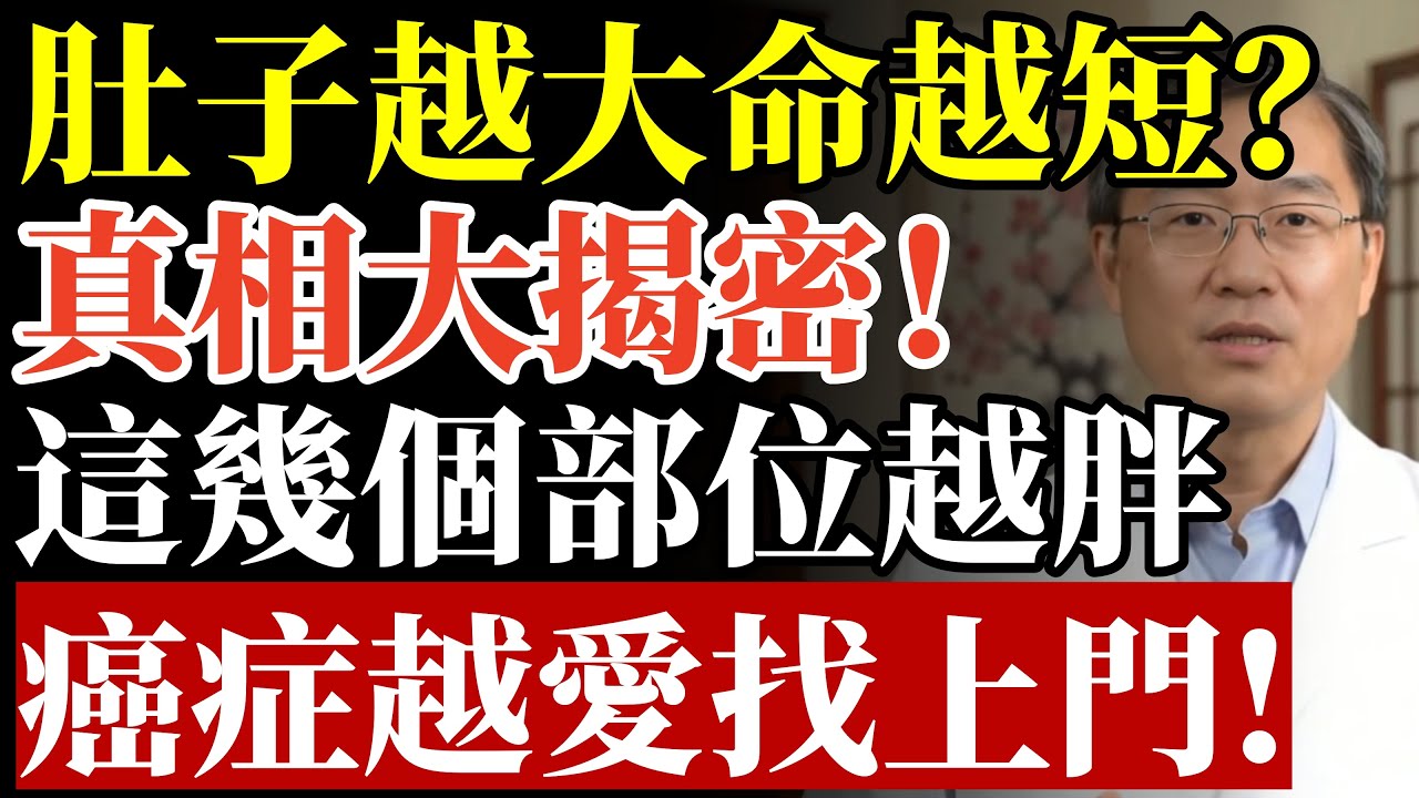 肚子越大命越短？ 研究發現大危機！這些部位若太胖， 癌症最愛找上門！#內臟脂肪 #脂肪肝 #糖尿病 #減肥 #腹部肥胖 #超慢跑 #癌症預防 #代謝症候群 #泡芙人 #中老年養生