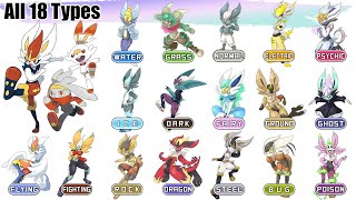 All 18 Types Cinderace Evolution | Pokémon Type Swap | Max S