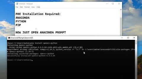 how to install opencv-python in windows/install opencv using pip