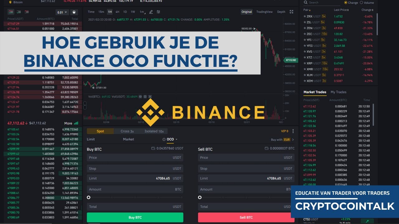 Hoe gebruik je de Binance OCO functie? stoploss én verkooptarget - (Uitleg)