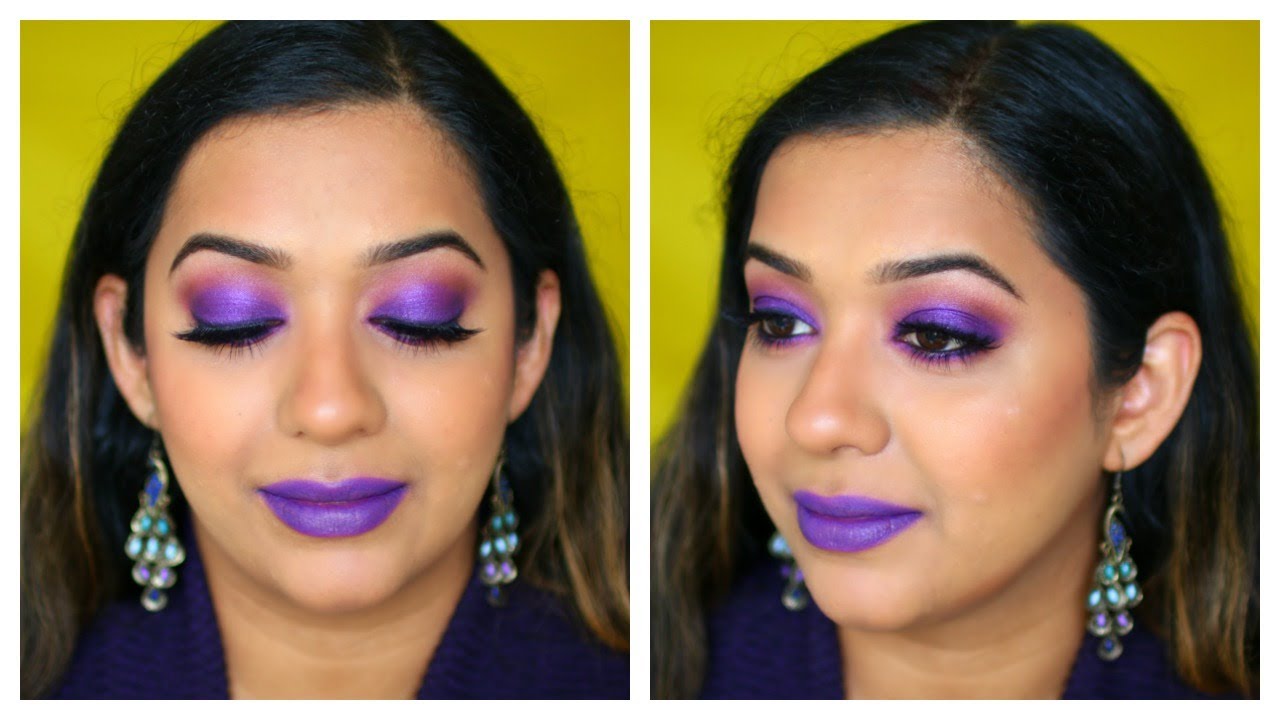 Purple makeup - Eye and Lip | Makeup Look - YouTube