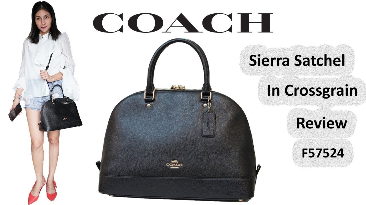 Tas Coach F57524 Sierra Crossgrain Leather Black Ladies Satchel