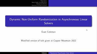 Dynamic Non-Uniform Randomization in Asynchronous Linear Solvers