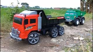 TRUK DUMP PASIR TERGULING DI JURANG - DUMP TRUCK MUAT PASIR OLENG JATUH