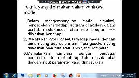Simulasi Komputer : Verifikasi dan Validasi