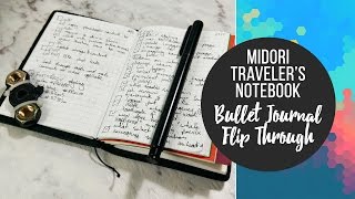 Midori Traveler's Notebook - Bullet Journal Flip Through