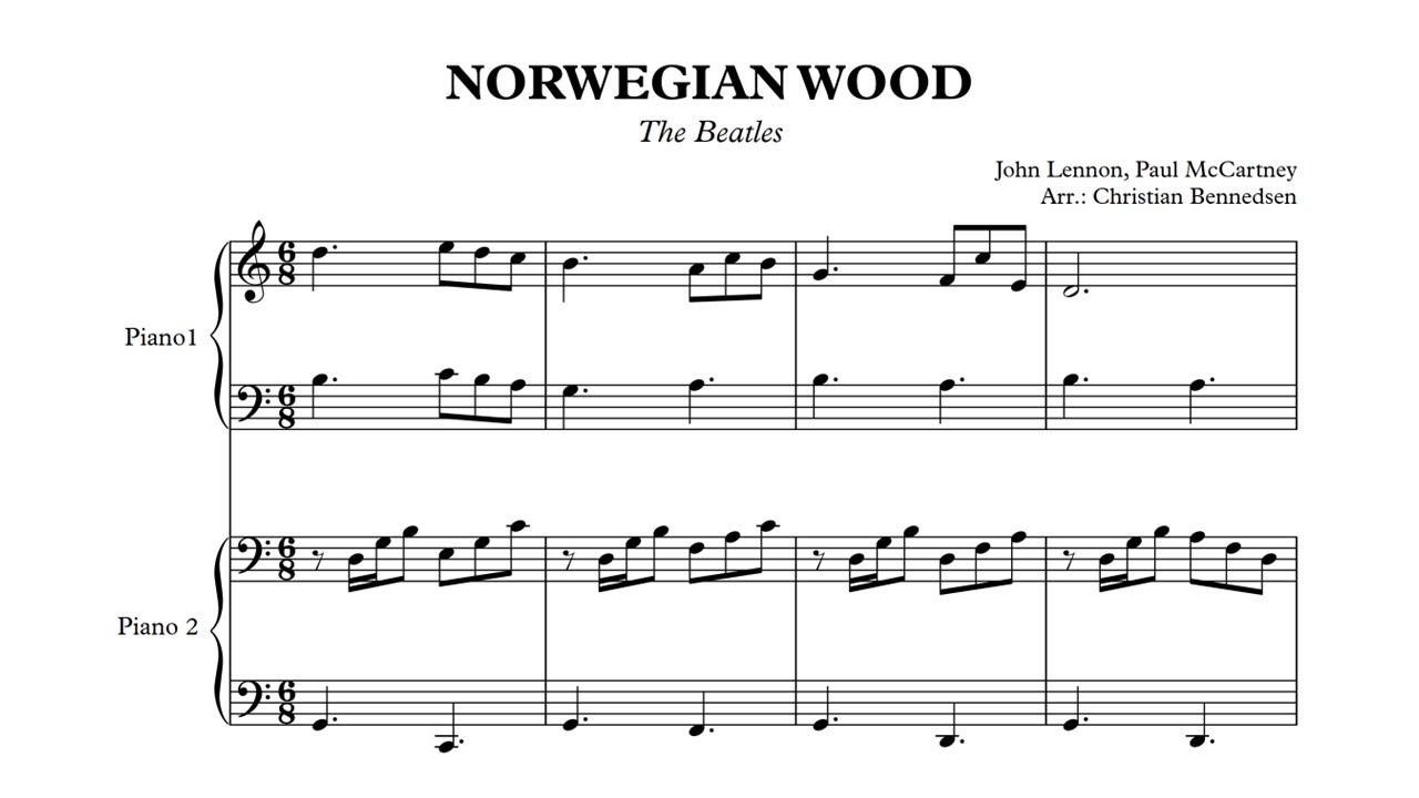 The Beatles - Norwegian Wood - 2 Pianos - YouTube