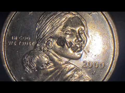 2000 D SACAGAWEA US DOLLAR COIN WITH STRANGE MINT DAMAGE OBVERSE