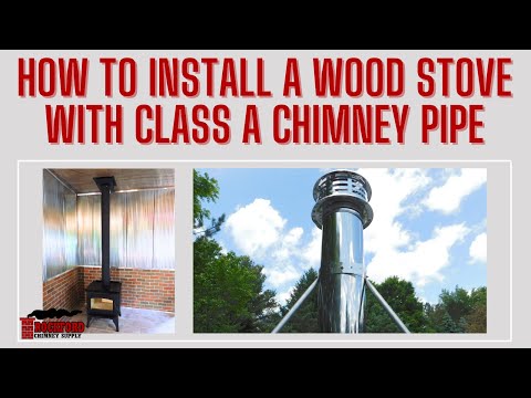How I Install a chimney pipe through the wall with a 1 foot over hang for  my wood burning stove DIY 
