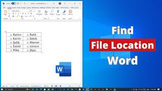 How to Find File Location on Microsoft Word
