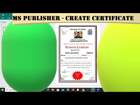 Create a Certificate using Microsoft Publisher