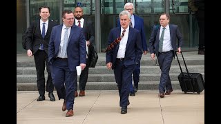 Former Portage mayor James Snyder leaves the U.S. District courthouse in Hammond following his