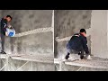Young Man with great tiling skills -Great tiling skills -Great technique in construction PART 153