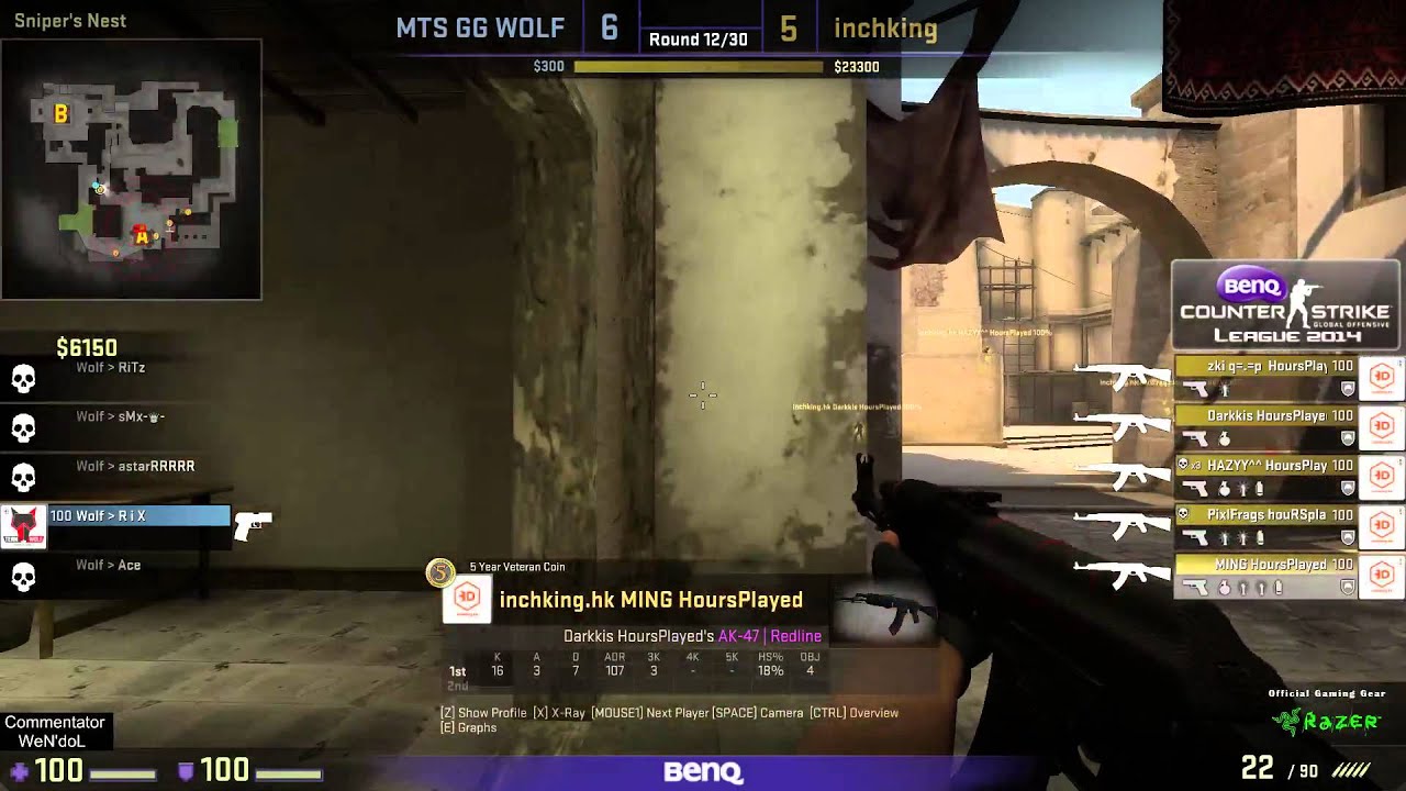 BenQ CSGO League EP#2 Team Wolf (India) vs inchking (Hong Kong) de ...