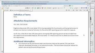 Meaningful Use Menu Measure # 1: Formulary