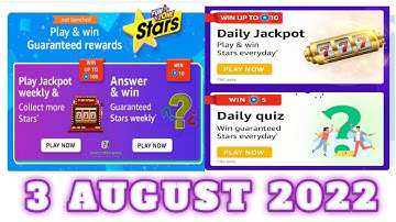 Amazon Daily Funzone Stars Quiz Answers Today|3 AUGUST 2022 | Daily Quiz Time