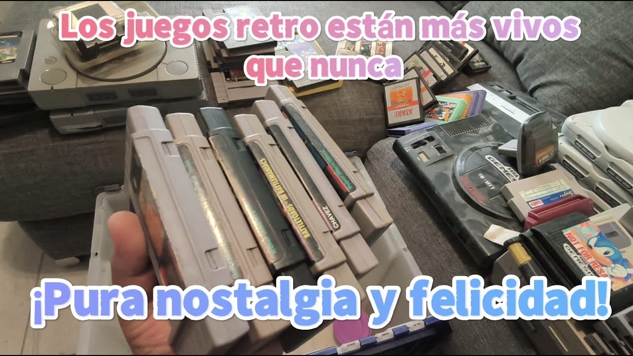 Caja repleta de videojuegos retro, ¿Cuántas joyas habrá? 