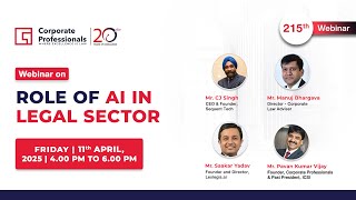 215th Webinar on “Role of AI in Legal Sector”