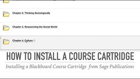 How to Install a Blackboard Course Cartridge from Sage Publications