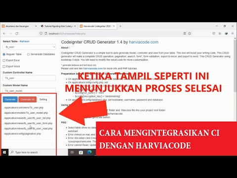 Cara mengintegrasikan antara Codeigniter dengan Harviacode