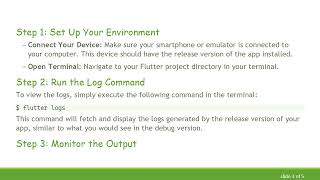 How to View Flutter Debug Console Output for a Release Version of Your App