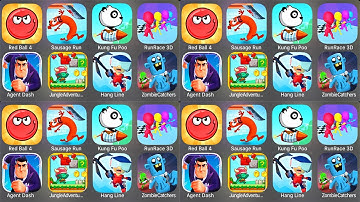 Red Ball 4, Sausage Run, Kung Fu Poo, Run Race3D, Agent Dash, HangLive, Zombie Catchers - Gameplay