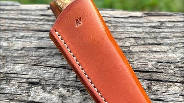 Using pricking irons for hand stitching a custom sheath