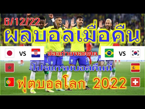 ผลบอลเมื่อคืน-โปรแกรมบอลคืนนี้/ฟุตบอลโลก 2022 รอบ 16 ทีมสุดท้าย/6/12/2 ผลบอลเมื่อคืน-โปรแกรมบอลคืนนี้/ฟุตบอลโลก 2022 รอบ 16 ทีมสุดท้าย/6/12/2