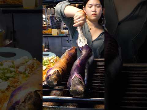 라오스 가면 꼭 먹어봐야 하는 대왕 가지 구이 - laos street food