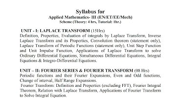 Applied Mathematics-III (EN/ME/ETC/EC) RTMNU