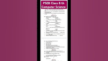 PSEB Class 8 th Computer Science PRE Board Exam 2025 Sample Paper