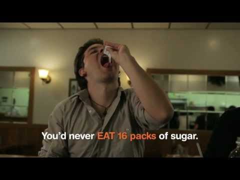 Man Drinking Sugar - Rethink Sugary Drink