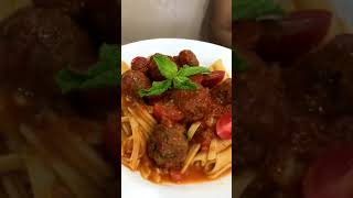 pasta with meat ball so delicious المعكرونة الشهية مع كرات اللحم الجميلة