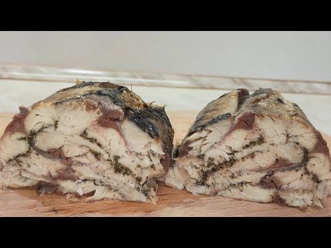 Обалденная закуска из рыбы. Рулет из скумбрии.Скумбрия запечённая рулетом