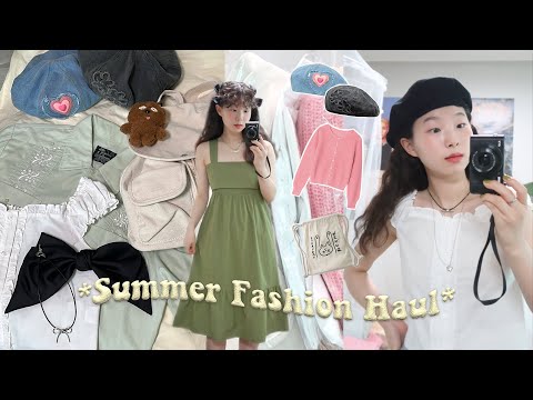🌞 이제 <strong>여름</strong> <strong>옷</strong> 잔뜩 사서 신난 사람의 패션 하울🛍 <strong>여름</strong> 긴팔 아우터, 미니 백팩, 빈티지 쇼핑, 베레모만 3개, 귀여운 악세사리까지•••🎀