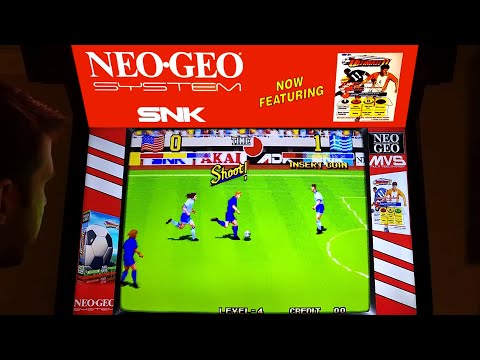 The Ultimate 11: SNK Football Championship Arcade Cabinet MAME Gameplay w/ Hypermarquee