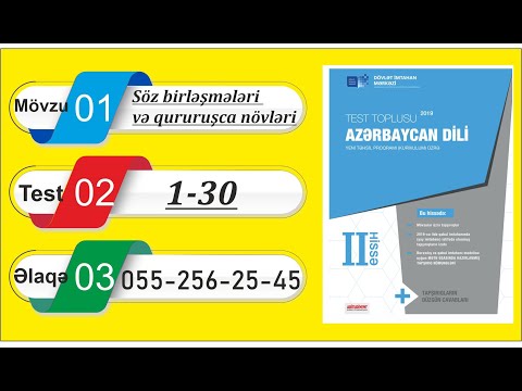 DIM-in Test toplusu / Sintaksis / Söz birləşmələri və quruluşuna görə növləri / 1 - 30