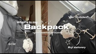 what’s in my backpack? | school essentials, Muji stationery, minimal